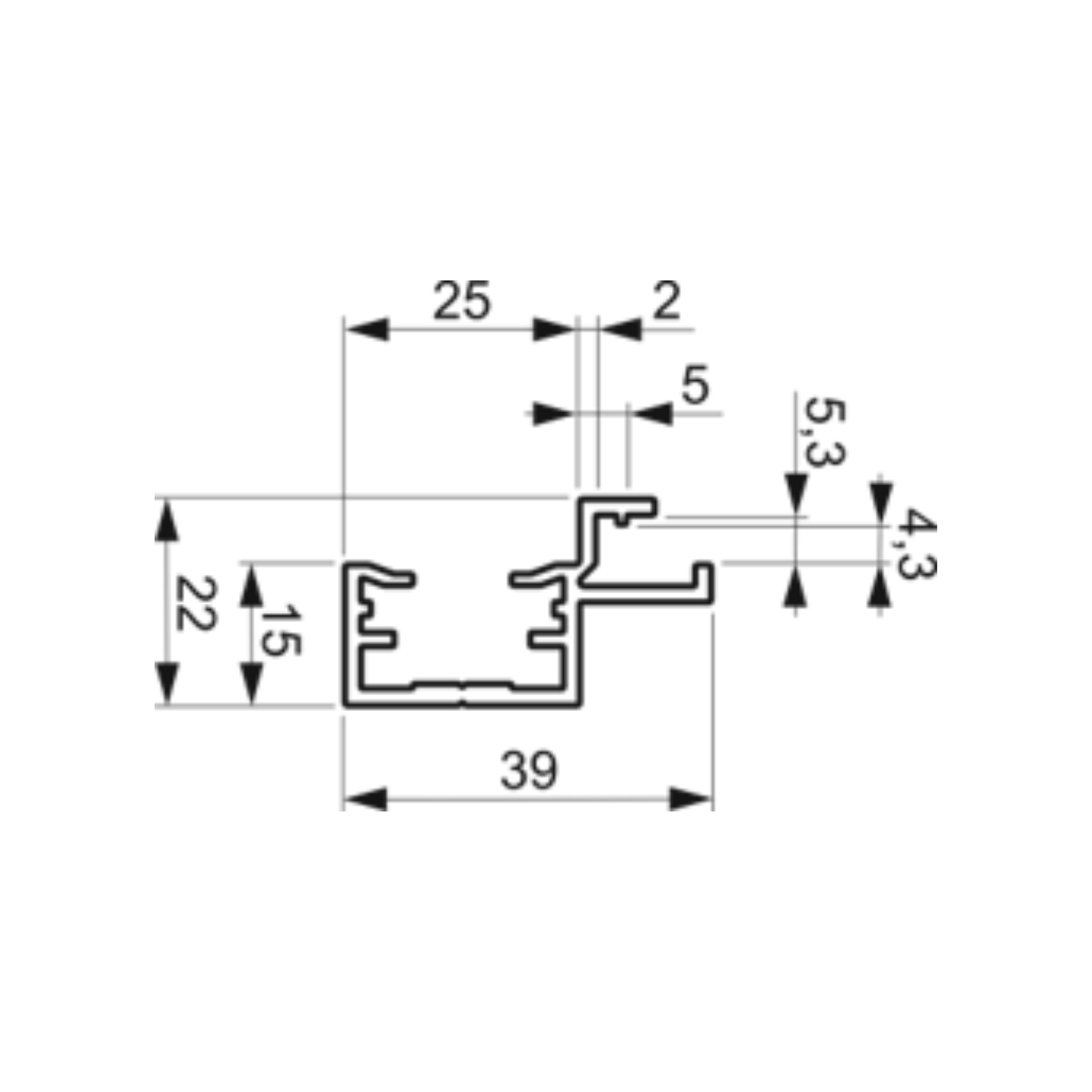 Rail de compteur AS 22.39