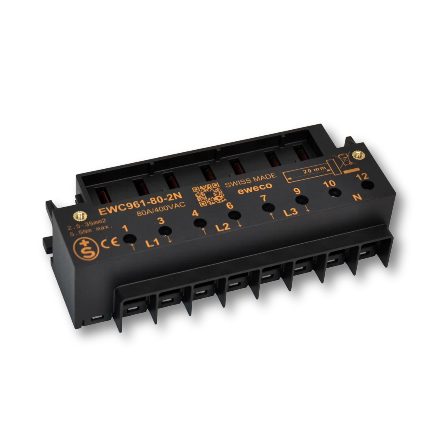 eweco borne de raccordement triphasée pour compteur